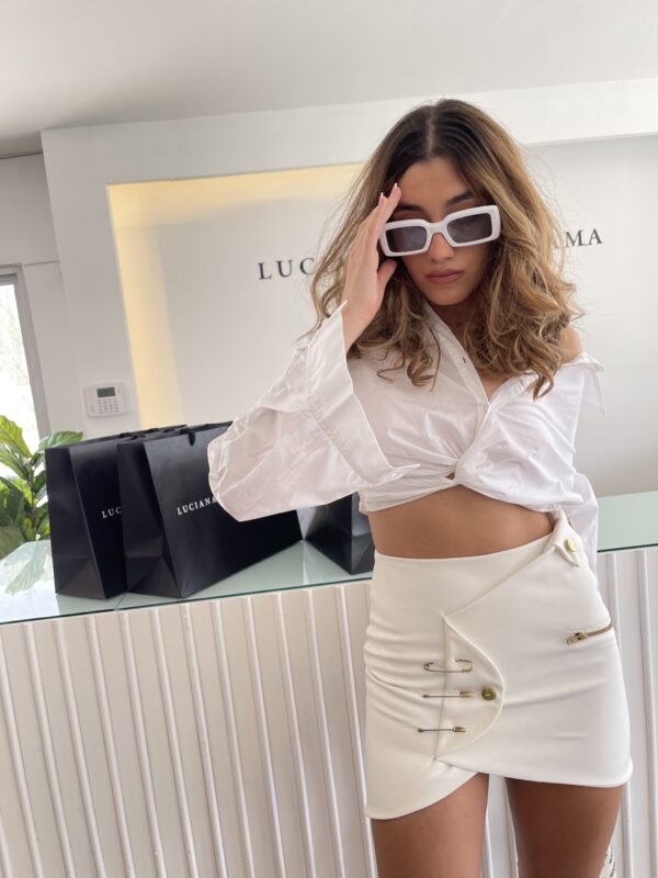 At Ease Military Skirt In Ivory