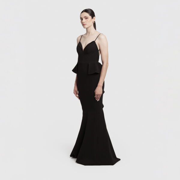 Helen Ruffle Gown in Black - Image 2