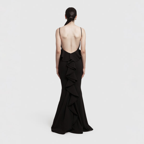 Helen Ruffle Gown in Black - Image 3