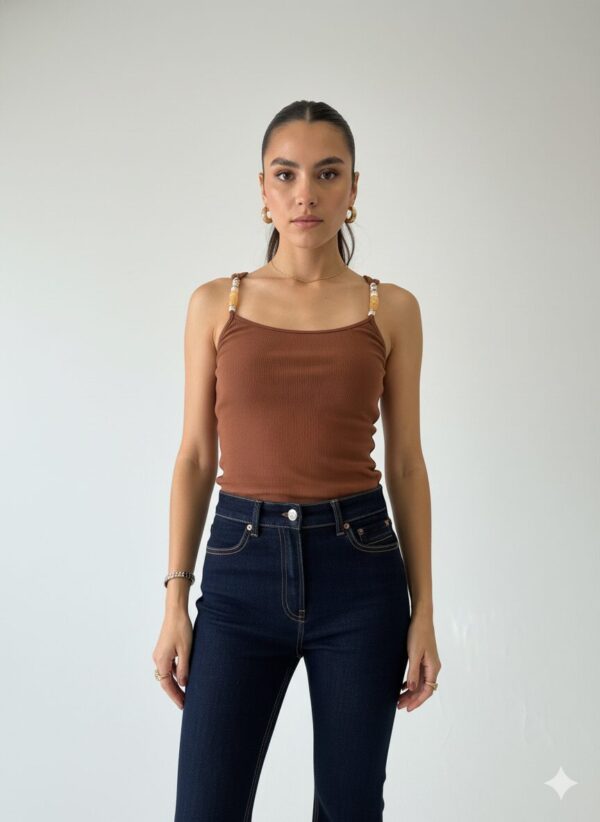 Beaded Top Brown