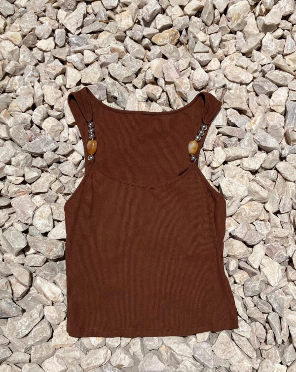 Beaded Top Brown