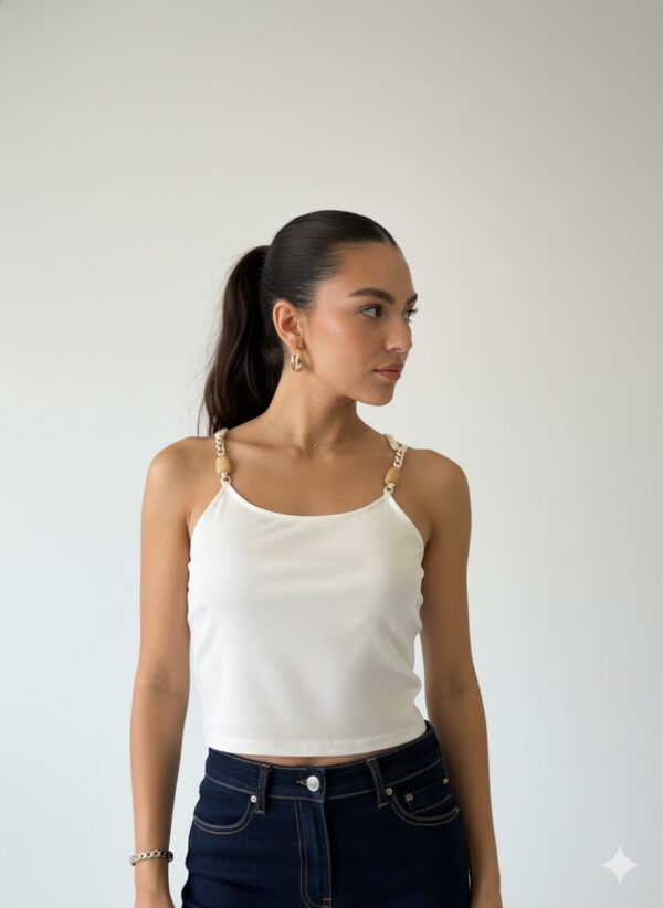 Beaded Top Ivory