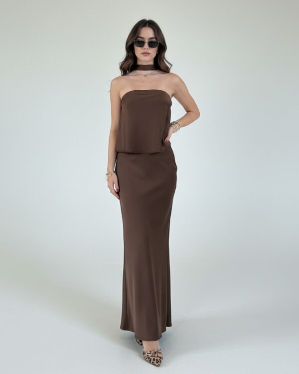 Brown Satin Set