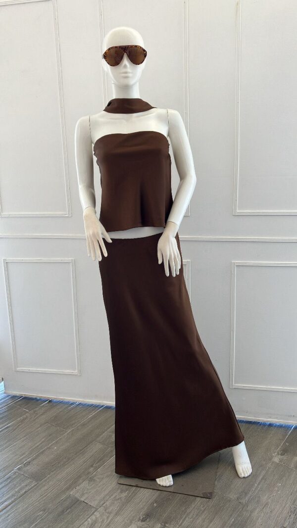 Brown Satin Set