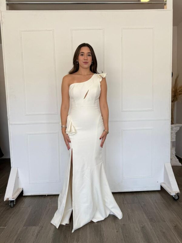 Ruffle Gown in Ivory