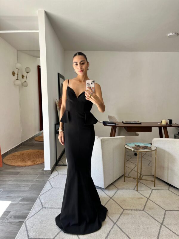 Helen Ruffle Gown in Black Outlet