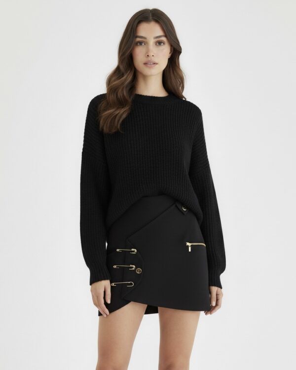 At Ease Military Skirt In Black